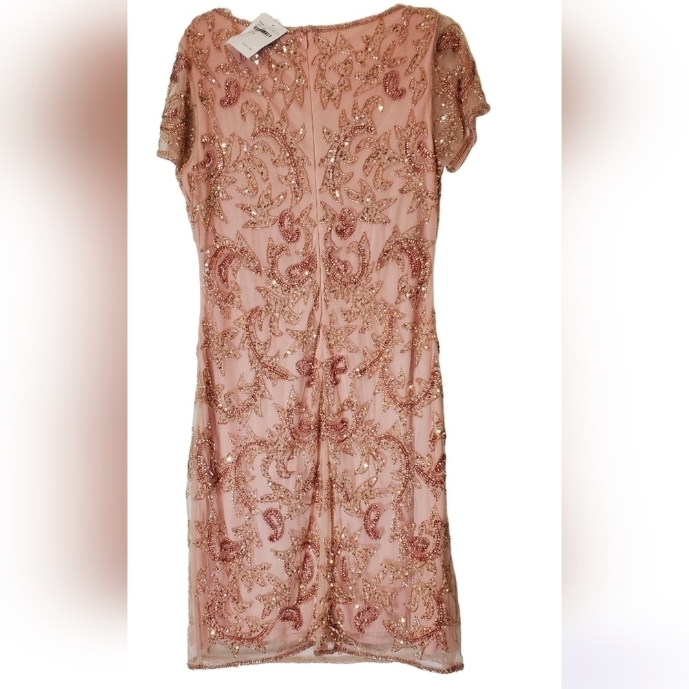 BLUSH Formal Midi Dress Size 4 Beaded Sequin NWT by Pisarro Nights at Nordstrom - Picture 5 of 7